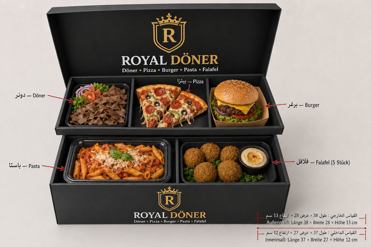 Royal Döner — Premium 5-Fächer-Menübox